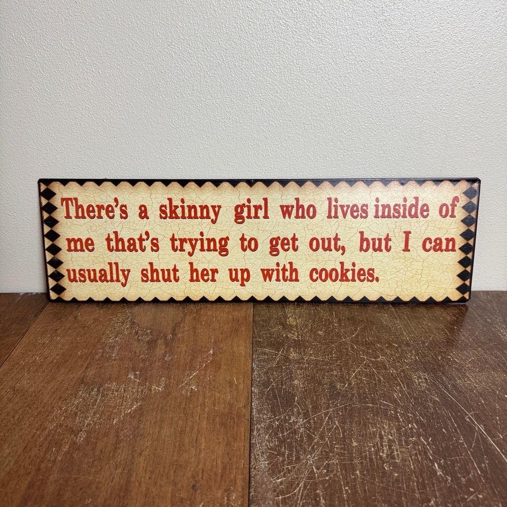 Vintage Style‎ Funny Metal Sign Skinny Girl Cookies Quote Wall Decor 18.5x5.5